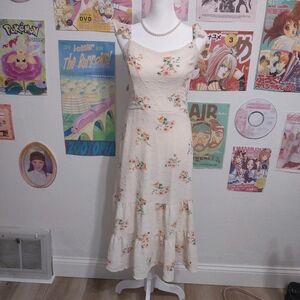 Floral Cream Maxi Dress